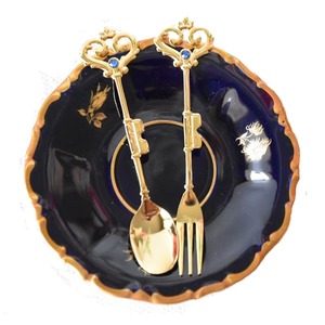 Cubiertos de acero inoxidable Ideal para cocina, mesa, café, hogar, cubiertos con acabado recubierto de Color negro, Juego de 4 con mango de 2 colores - Product Image 3