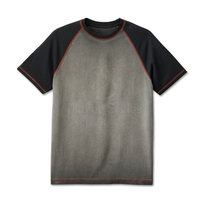 T-shirt en coton de haute qualité, délavé à l'acide, manches courtes, couleur marron, taille plus, respirant, t-shirt pour homme délavé à l'acide - Product Image 1