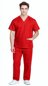 Conjunto de uniforme médico personalizado para hombre, top de manga corta de dos piezas con bolsillos y pantalones, uniforme de hospital sanitario para venta al por mayor - Product Image 3