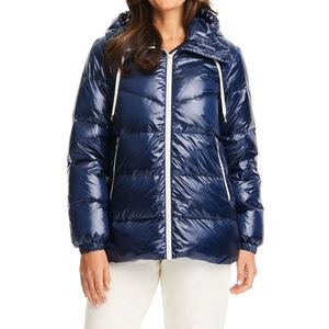 2025 último diseño Puffer mujer abrigo grueso a prueba de viento y transpirable relleno grueso cremallera Puffer chaqueta con capucha para damas - Product Image 4
