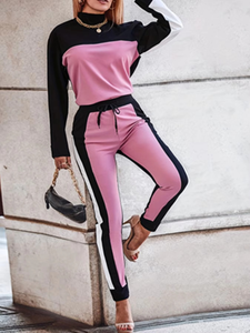 Ensemble deux pièces pour femmes, taille plus, sportif, décontracté, automne, uni, manches longues, capuche, haut et pantalon de jogging à genoux, longueur courte - Product Image 3