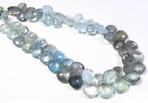 8,5 hebras de alto grado facetado corte musgo Natural aguamarina corazón cuentas 8-9mm en forma de pera 100 quilates piedras preciosas sueltas - Product Image 5