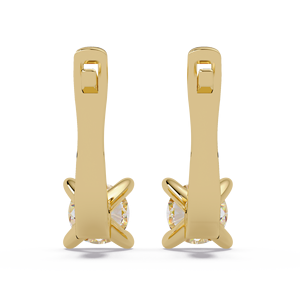 Pendientes de Aro con Cierre de Joyería de Moda, Oro Puro de 18K, Diamante Cultivado en Laboratorio de Corte Redondo, Joyería al por Mayor del Fabricante - Product Image 4
