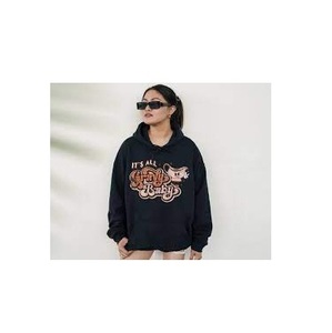 สเวตเตอร์ผ้าฝ้ายพิมพ์ลายโลโก้ที่กำหนดเองสำหรับชายและหญิงมีฮู้ดสีพื้นขนาดใหญ่พิเศษทรงหลวมใส่ได้ทั้งชายและหญิงมีโลโก้ด้านหน้า - Product Image 3