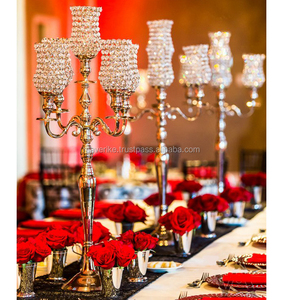 Nuevo diseño oro humo cristal Metal candelabro centro de mesa para boda fiesta Eventos Decoración suelo candelabro - Product Image 6