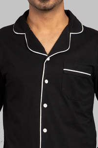 Pyjama en satin de soie 100% luxueux et respirant pour homme, chemise de nuit à boutons, pantalon de détente - Product Image 3