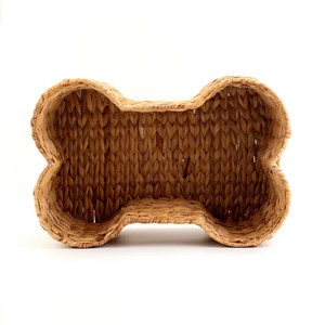 Panier de rangement pour animaux de compagnie en forme d'os Panier à jouets en jacinthe en forme d'os Panier de rangement naturel du Vietnam - Product Image 4