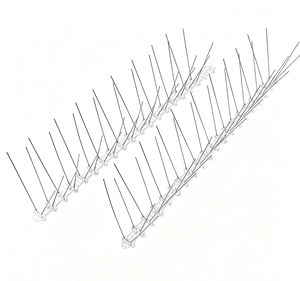 Barreaux anti-oiseaux en acier inoxydable avec base en PC, bande dissuasive pour pigeons, pointes répulsives pour la protection des toits, balcons et bâtiments - Product Image 1