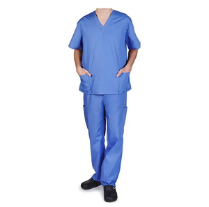 Summer Hospital Medical Men's Scrub Suits Comfortable Jersey Fabric Nursing Surgical Uniform <b>Sets</b> <b>Doctor</b> Wear - Product Image 4