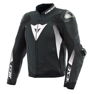Giacca da Corsa in Pelle Super Speed 4 per Uomo in Bianco e Nero - Product Image 1