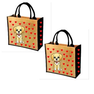 High Quality Jute Grocery <b>Bag</b> Color-Printed Tote <b>Bag</b> with Animal Prints <b>Foldable</b> and Made in India - Product Image 3