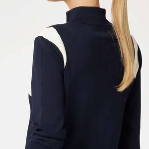 Conjunto de chándal con cremallera de bloque de Color de algodón 100% para mujer, ropa de calle de invierno transpirable, chándal con logotipo frontal, cierre 2 en 1 - Product Image 6