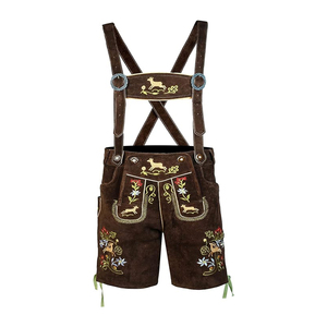 Cuero antiguo Oktoberfest bávaro Otoño Invierno desgaste High Street Style hombres Lederhosen corto - Product Image 1