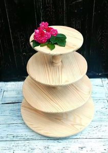 Vente chaude naturel 3 niveaux ardoise gâteau support écologique bois couleur émail Technique mariage planches à fromage plats et assiettes - Product Image 4