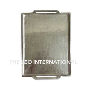 Plateau rectangulaire en acier inoxydable poli brillant, style contemporain, pour plats et assiettes sous glaçure créative - Product Image 4