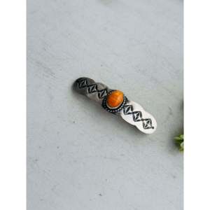Danny Henio Handmade Spiny Oyster & Sterling Silver Hair Barrette - Product Image 3