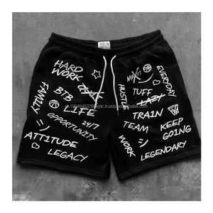 กางเกงขาสั้นผ้าเฟรนช์เทอร์รี่คุณภาพสูง 100% โพลีเอสเตอร์ ล้างสีแบบ Acid Wash สไตล์ High Street ระบายอากาศได้ดี พิมพ์ลายพัฟ ดีไซน์ทันสมัย มีเชือกผูก - Product Image 6