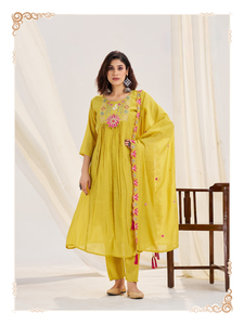 Última colección de suave seda Mull chanderi con ropa interior de algodón - Product Image 3