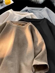 T-shirt à manches courtes anti-rides pour hommes et femmes à la mode Hip Hop Streetwear respirant 100% coton durable coupe ample pour - Product Image 6