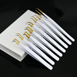 Pince à cils de haute qualité, durable, pour isolation longue, courbée classique à 90 degrés, fine, pour extensions de cils - Product Image 1