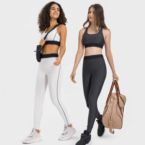 Vente en gros de soutiens-gorge de sport couleur épissure leggings de yoga respirants ensembles de fitness de gymnastique - Product Image 4