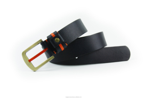 เข็มขัดหนังแท้สีส้มแบบกำหนดเองสำหรับผู้ชาย หัวเข็มขัดโลหะผสมทรงสี่เหลี่ยมแบบสบายๆ พร้อมหมุด ทนทาน GENTS GARB - Product Image 3