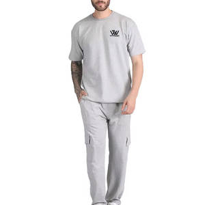 ชุดเสื้อยืดและกางเกงขายาวสำหรับผู้ชายชุดเสื้อยืดและกางเกงขายาวผ้าฝ้ายระบายอากาศได้กำหนดโลโก้ได้ตามต้องการ - Product Image 1