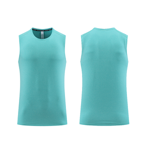 Usine directe de haute qualité respirant Gym débardeur pour hommes décontracté couleur unie uni tricoté tissu XL vêtements de Fitness pour adultes - Product Image 4