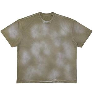 เสื้อยืดโอเวอร์ไซส์แบบฟอกสี 100% ผ้าฝ้าย วินเทจ ลุคสตรีทแวร์ คอกลม แขนสั้น สำหรับผู้ชาย เสื้อฟอกสี - Product Image 1