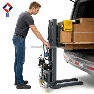 Montacargas Eléctrico Portátil con Batería de 12V, Mini Apilador con Capacidad de 300 kg, Diseño Compacto para el Manejo de Materiales en el Hogar - Product Image 1