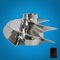 Kit d'impeller de pompe GTR 230 / GTR-X 230 PWC, surface polie, 4 pales, diamètre 161 mm, pour jet ski Seadoo