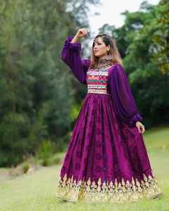 Tendance tribale Ethniquement Brodé Modeste Vintage Dentelle Robe Afghani Tissé à la Main Manches Longues Col Haut Gland - Product Image 5