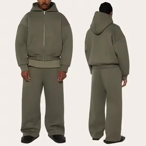 Cotton Heavyweight Fleece Oversized Hoodies Two-<b>way</b> Zipper Drop Shoulder Customizable for Men Women Winter Everyday Casual Wear - Product Image 6