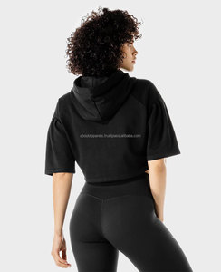 Vêtements de sport pour femmes 2026, sweat-shirt en molleton à col rond, coton, gym, luxe, surdimensionné, vente en gros, sweat-shirts décontractés en tricot uni pour femmes - Product Image 1