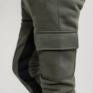 Wholesale Men's Winter Casual Sweatpants-Eco-Friendly 100% Cotton Canvas Fleece Thickness <b>Elastic</b> Waist <b>Lace</b>-Up Closure - Product Image 3