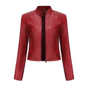 Chaquetas de bombardero de cuero de imitación para mujer chaqueta recortada de moda mujer ropa de calle prendas de vestir exteriores chaqueta de manga larga abrigos de Mujer - Product Image 2