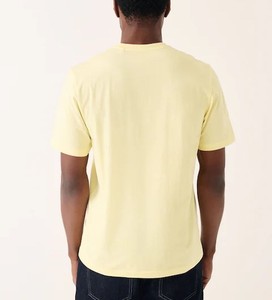 Nouveau design respirant t-shirts pour hommes vêtements goutte épaule hommes chemises col rond manches courtes couleur citron coupe régulière entraînement - Product Image 2