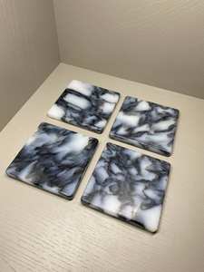 Sous-verres en marbre faits à la main élégants, ronds, hexagonaux, circulaires, carrés, décoration artisanale pour la maison - Product Image 5