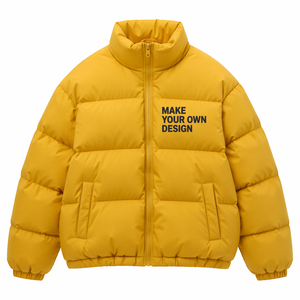 WADDING FILLED PUFFER <b>JACKET</b> STAND COLLAR ZIP FRONT <b>WARM</b> WINTER OUTERWEAR LOOSE FIT OEM MANUFACTURER - Product Image 5