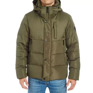 Veste matelassée personnalisée de haute qualité 2023 pour hommes, fermeture éclair, capuche, imperméable, coupe-vent, polyester/nylon, pour l'extérieur, hiver - Product Image 4