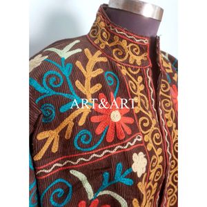 เสื้อแจ็คเก็ตผ้าฝ้าย 100% ปักลาย Cotrise ทำมือสำหรับผู้หญิง ฤดูใบไม้ร่วง-ฤดูหนาว กำลังเป็นที่นิยม ระบายอากาศได้ดี เป็นมิตรกับสิ่งแวดล้อม ฟรีไซส์ - Product Image 2