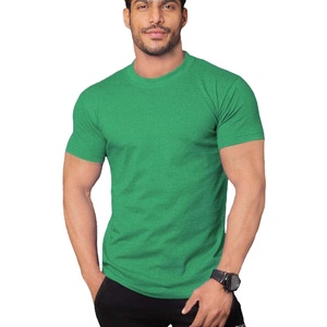 T-shirt en coton épais pour hommes, LOGO personnalisé de haute qualité, t-shirt à manches courtes de couleur verte pour musculation et musculation - Product Image 1