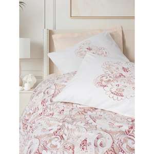 ชุดปลอกผ้านวมโบฮีเมียนแบบเดี่ยวกล่องผ้าฝ้ายแซลมอนเซราวา-การออกแบบที่หรูหราและไม่เหมือนใครสำหรับเครื่องนอนของคุณ - Product Image 2