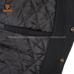 Venta al por mayor de chaquetas masculinas personalizadas unisex de secado rápido transpirable Material de lana bordado de impresión Casual Varsity cuero OEM - Product Image 5