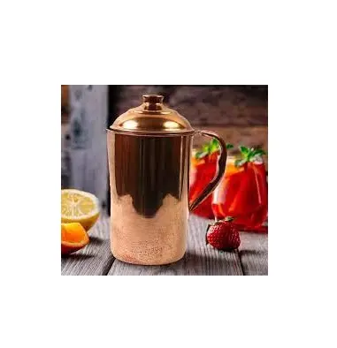 Jarra de cobre de agua para Yoga, diseño Simple, suministros a granel, jarra de cobre de la mejor calidad, jarra de leche de agua de cobre puro pulido hecho a mano