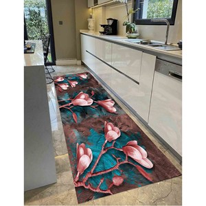 Alfombra Floral Magnolia: Alfombra Decorativa Antideslizante para Entrada, Alfombra Delgada No Tejida - Product Image 5