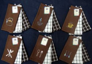 Toalla de cocina personalizada al por mayor diseño de embalaje tela marca regalo 100% algodón logotipo bordado fabricante a granel - Product Image 3