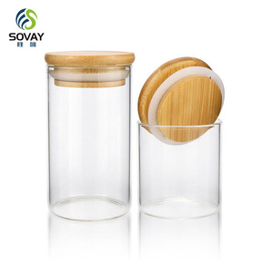 350ml 500ml 家庭用透明ガラス食品保存容器 密閉式 ナッツ キャンディー 茶葉 コーヒー ガラス瓶 キャンドル 食品 スパイス保存容器 - Product Image 2