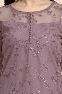 Conjunto Salwar Étnico para Mujer de Trendmalls con Dupatta y Bordado de Lentejuelas (Morado G260) para Bodas - Product Image 5