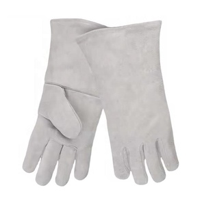 Gants en cuir de vachette fendu Gants de travail pour hommes robustes avec poignets longs Gants de soudage professionnels chauffants - Product Image 5